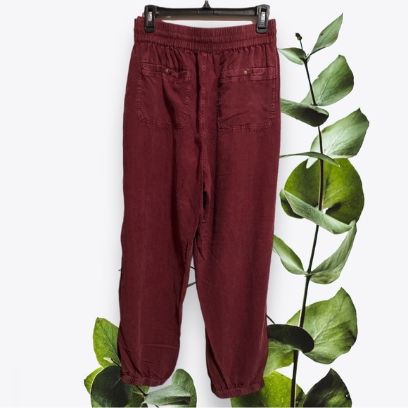 Wonderly Linen & Lyocell Joggers Plus Sz 2Xl in Burgundy - Picture 10 of 10